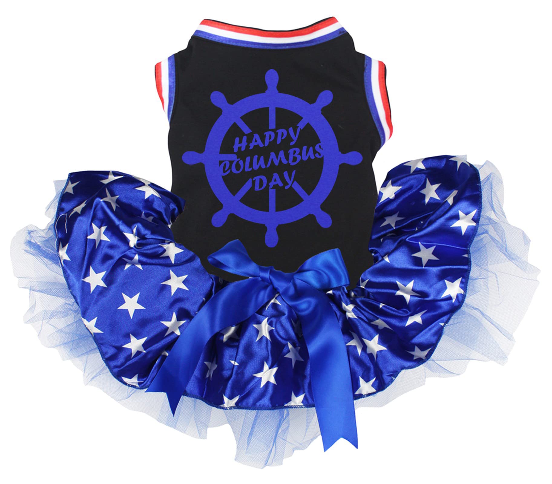 Robe pour chien motif barre de gouvernail et étoiles bleues taille XS