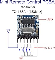 Vista 2 de QIACHIP Módulo RF Inalámbrico de 433MHz Receptor y Transmisor Control Remoto Integrado Código de Aprendizaje 1527 Decodificación Salida de 4 Canales