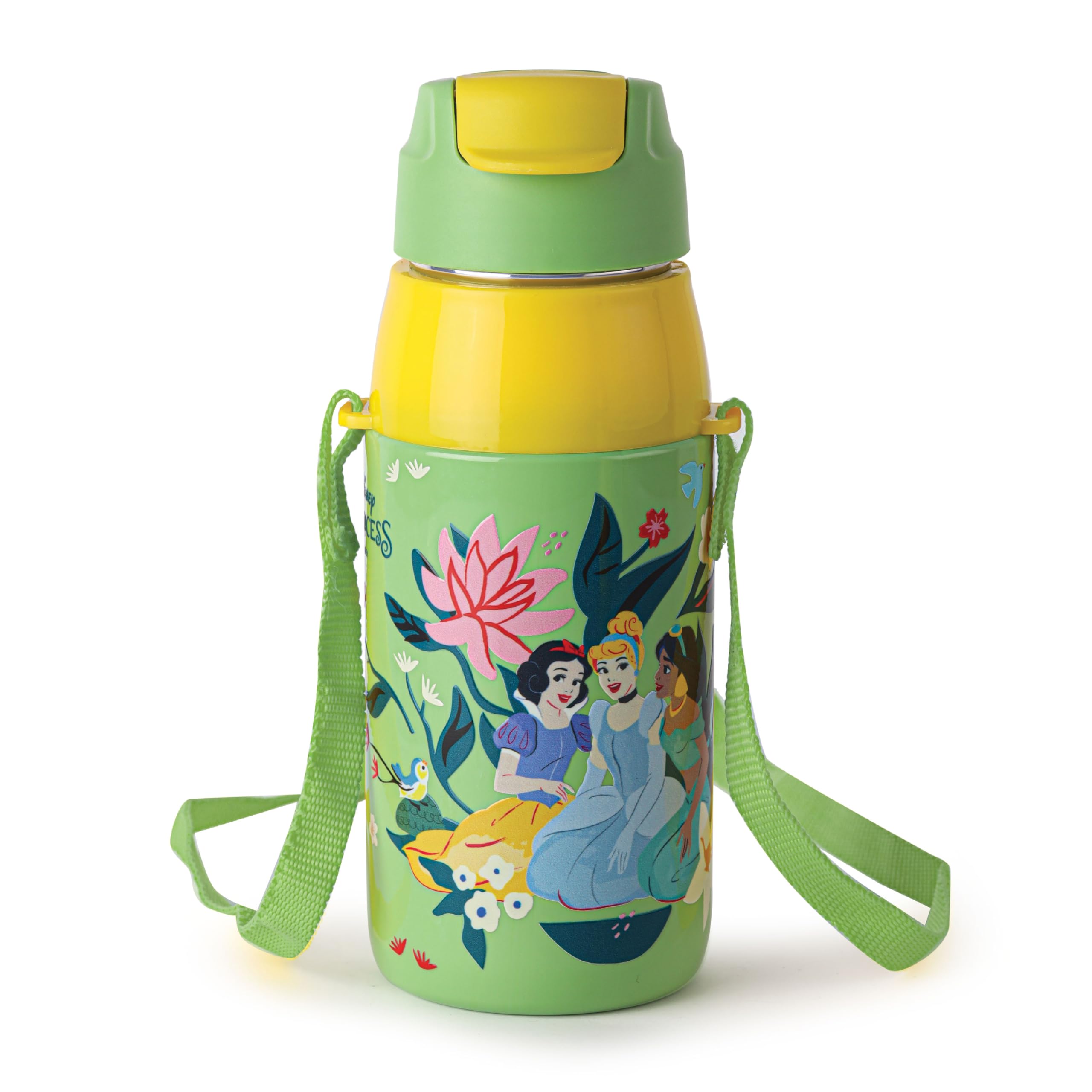 CELLO Kidzbee Era 400 Insulated Kids Water Bottle 400 ml, Green | 3D Touch & Feel Dream Weavers Design One Hand Grip Lightweight Leakproof Easy Sip Flip Cap Insulated Water Bottle for School Kids
