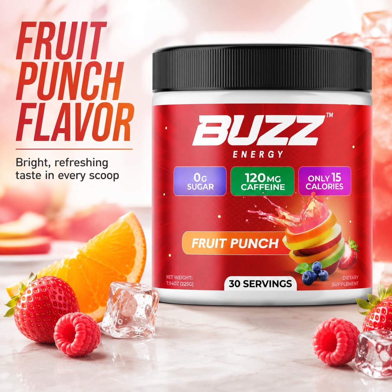 Sugar Free Energy Drink Powder - 18 Vitamins & Minerals, Fruit Punch Flavor — Amazon image 6