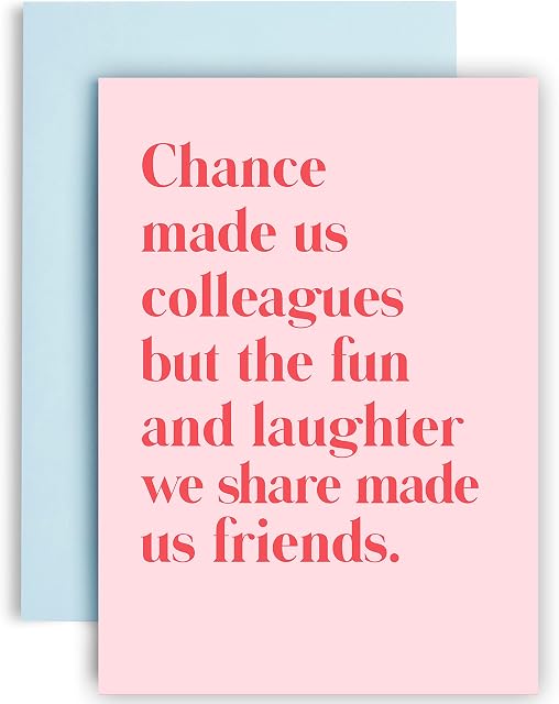 Huxters Colleagues Card  A5 Thankful Cards for Work Colleagues  Friendship card for colleague leaving Thoughtful Message for Coworkers  Ideal Retirement Card, Good Luck Card