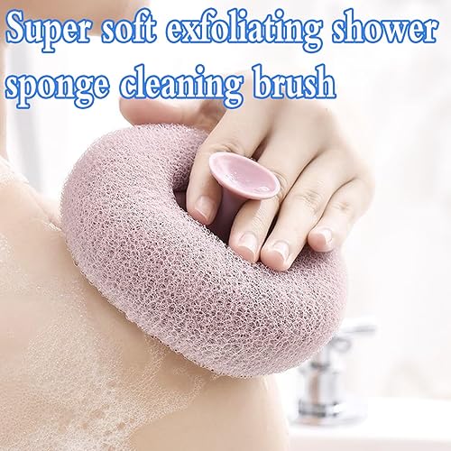 Miniatura 5 de 4 cepillos de ducha exfoliantes, cepillo de limpieza de esponja de baño súper suave, cepillo de limpieza de esponja de baño exfoliante para masaje,