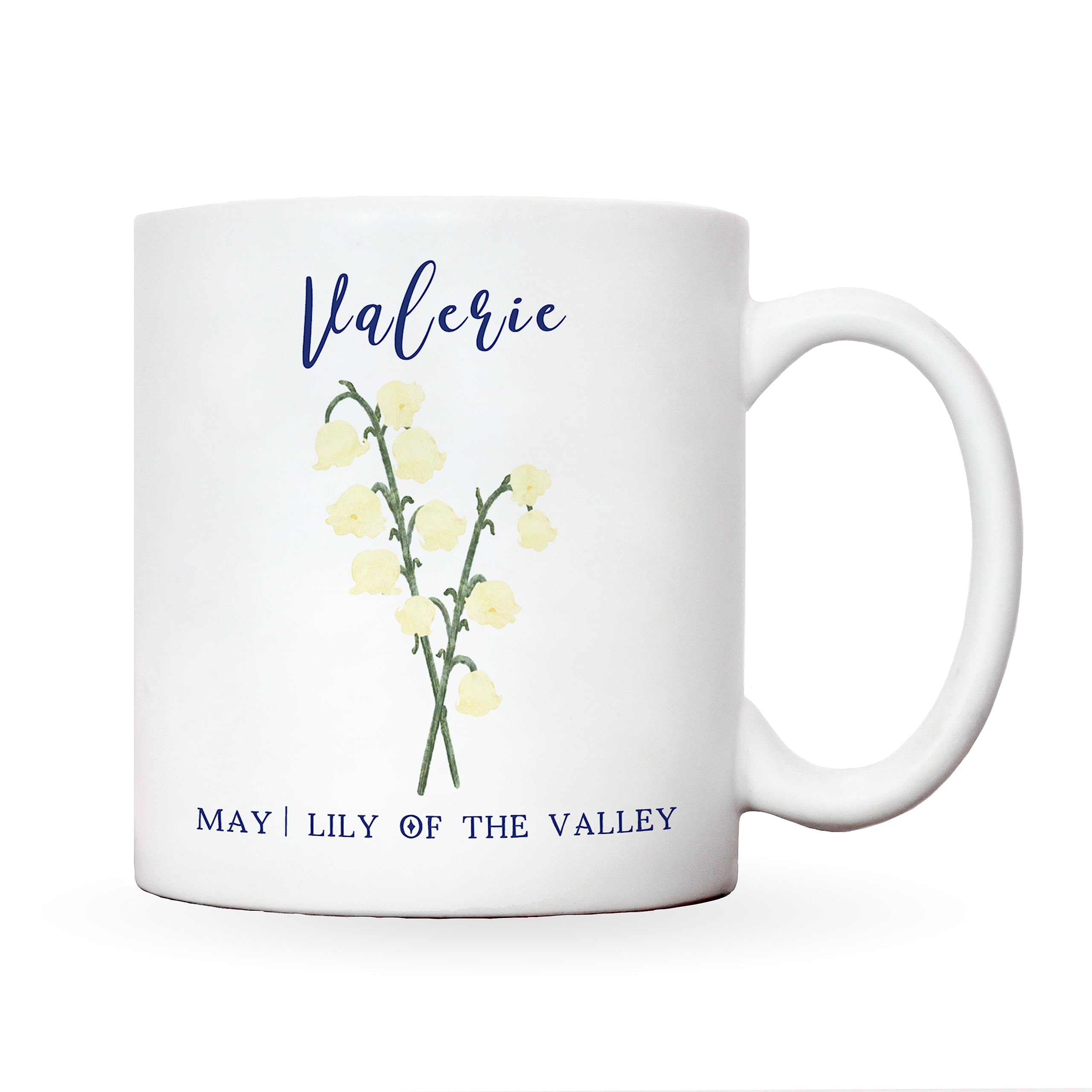 Manta Makes Birth flower personalised mug or coaster | personalized mug with birth month flower | birthday gift for her birth flower gift custom mug (May, Mug)