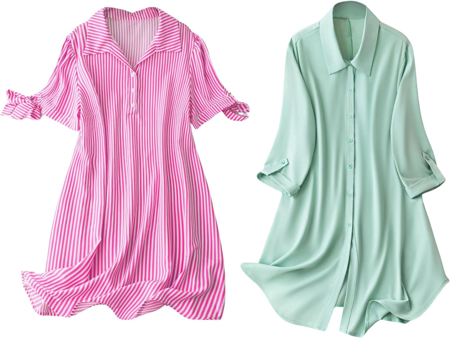 Leriya Fashion Women's - Shirt Dress Knee Length | Summer | One Piece | Frock for Women | Midi (Single + Value Pack)