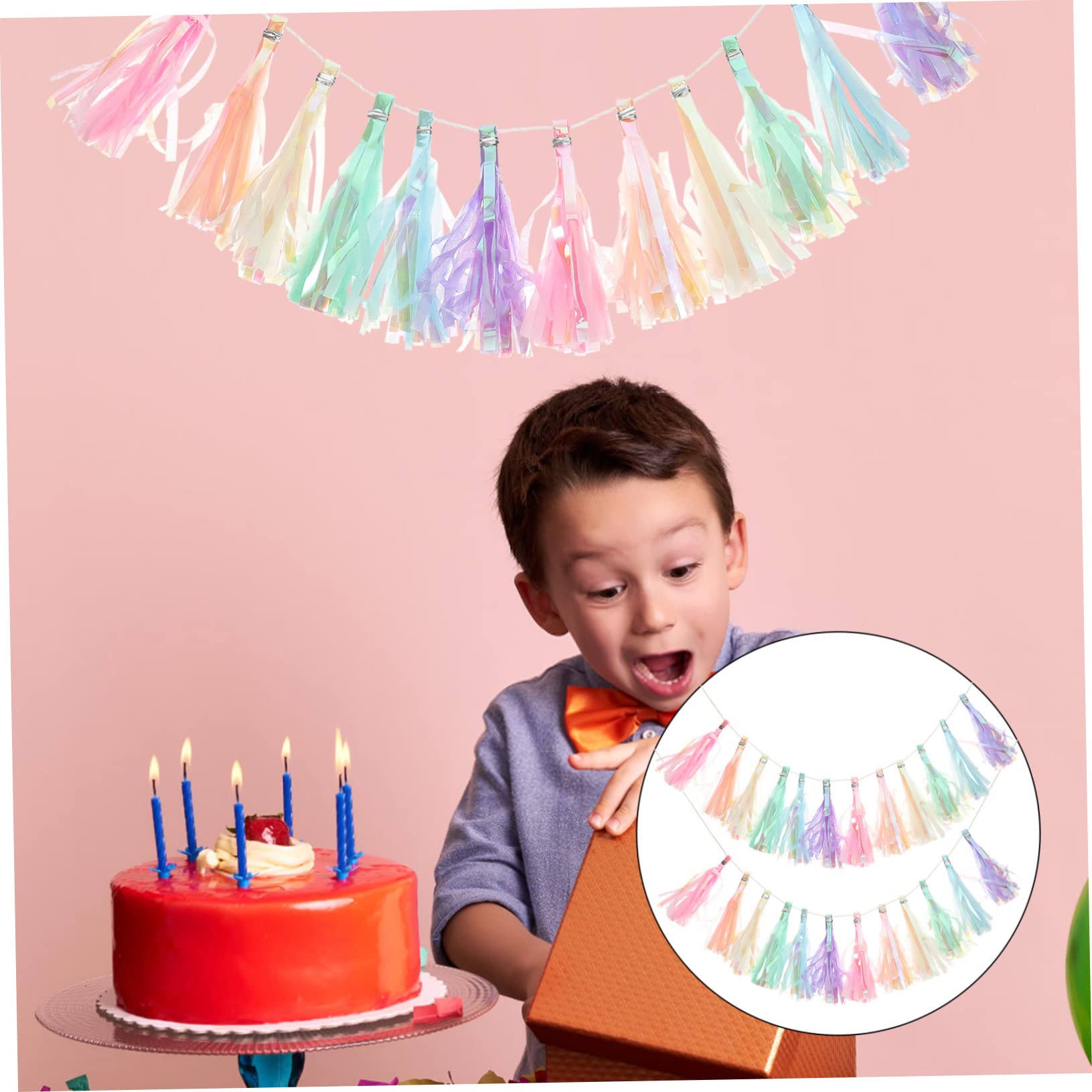 Alipis 4 Juegos De Guirnaldas De Borlas De Cinta Para Fiestas Banderines Con Borlas Para Bodas Y Navidad 2 Unidades X 4