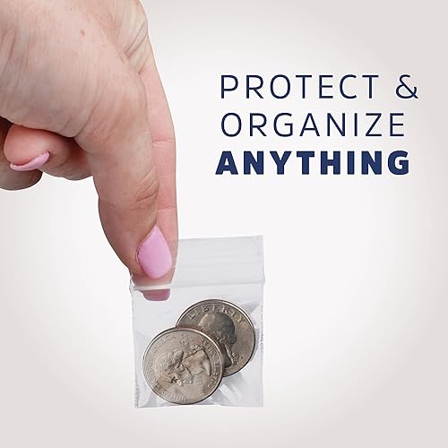 Miniatura 10 de GPI - Caja de 1000, 2.5" x 3" 2 mil de grosor - Bolsas de plástico transparente con cierre de cremallera - Bolsas de polietileno a granel, fuertes y