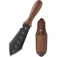 Grenebo Garden Knife, Garden Tools with Sheath for Weeding, Planting, and Digging, Full-Tang Wood Handle with Hanging Hole