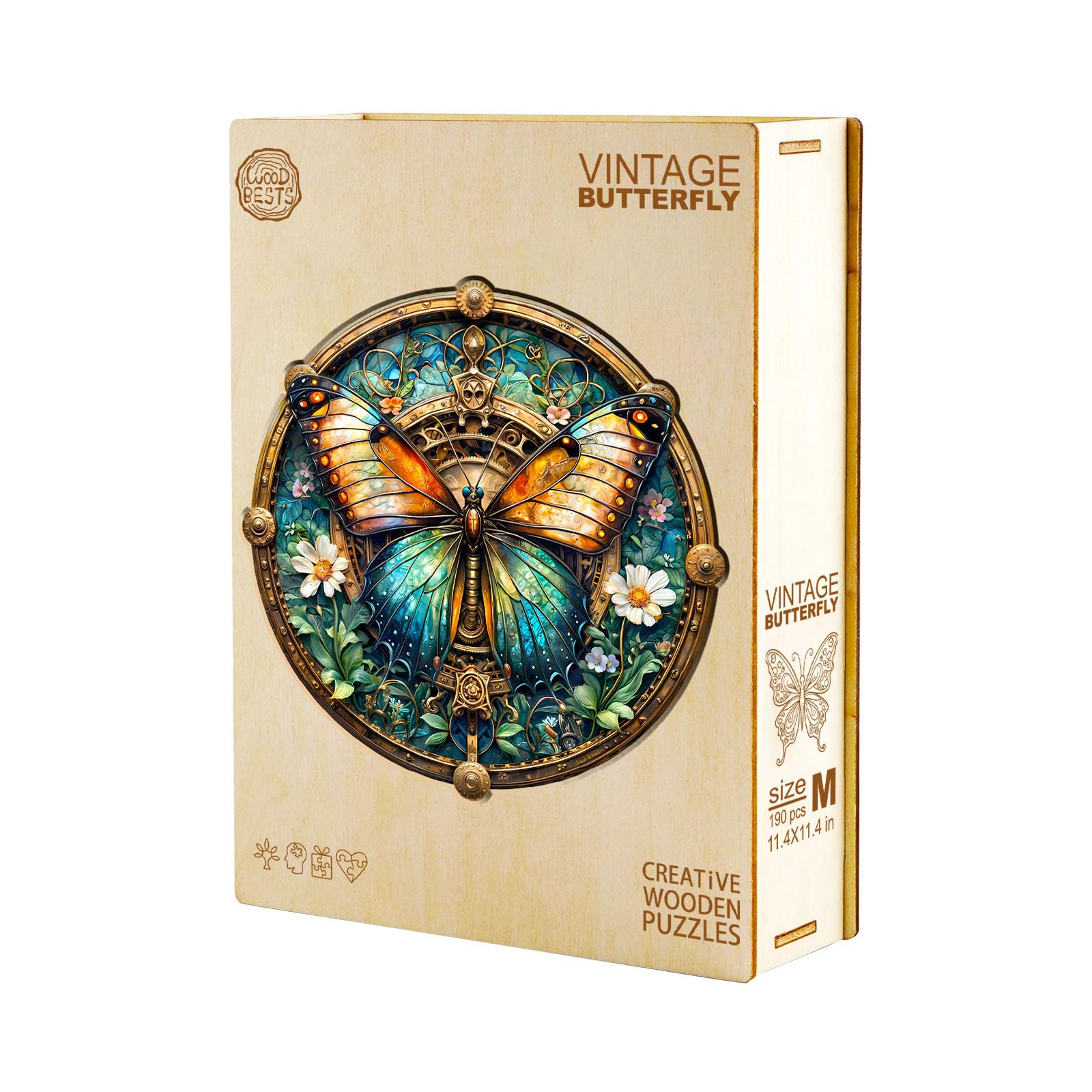 Jigfoxy Wooden Jigsaw Puzzles for Adults Butterfly Wooden Puzzle 290pcs, Unique Shape Wood Puzzles - Image 4