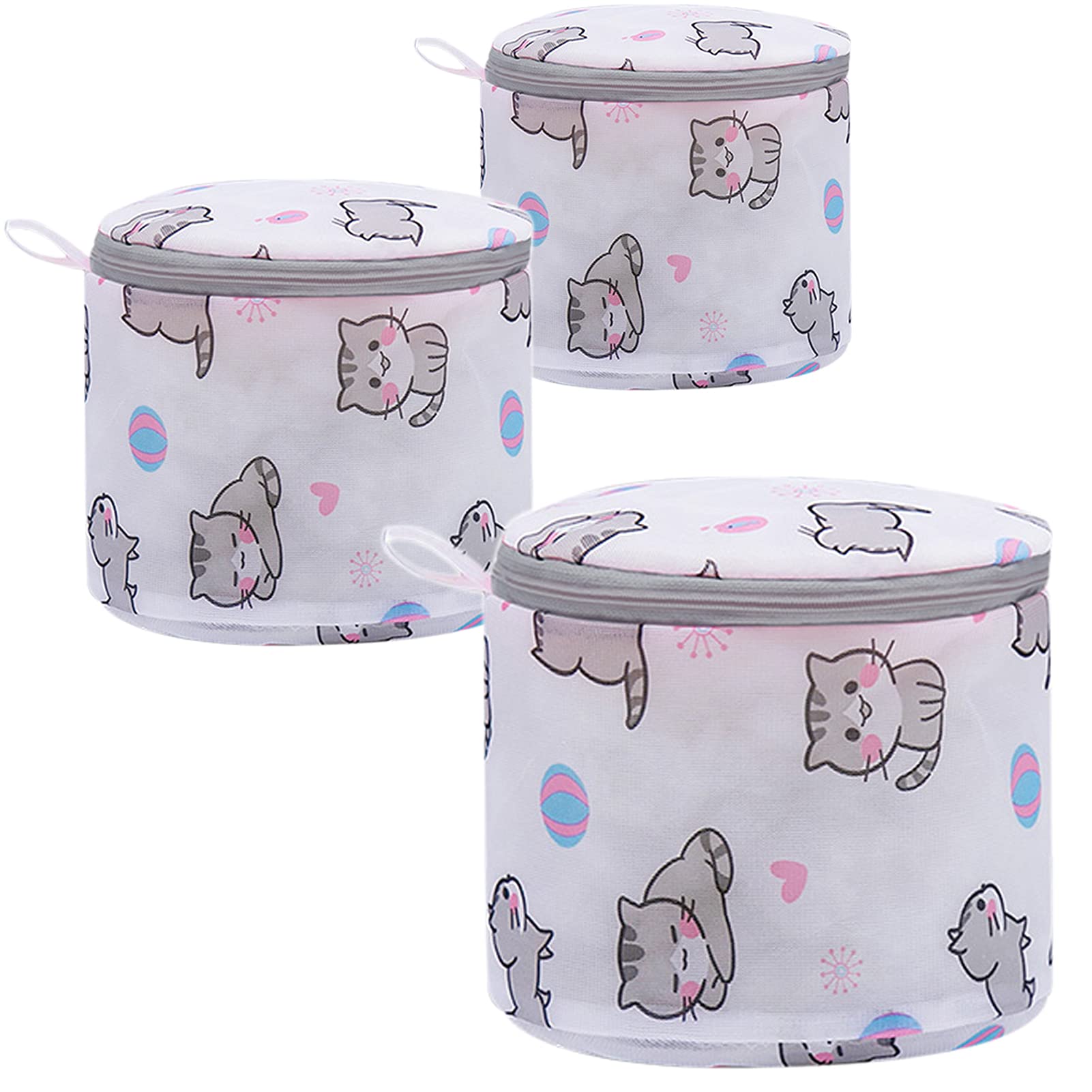 Xducom Cat Bra Washing Bags For Laundry, Bra Laundry Bags For Washing Machine,3 Pack Lingerie Bags For Washing Delicates (Cat)
