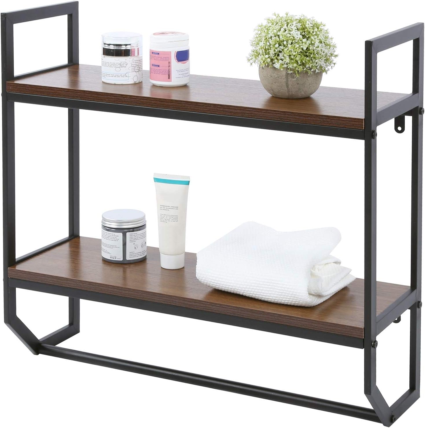 Towel Rack 2Tier Metal Industrial 23.6 inch Bathroom