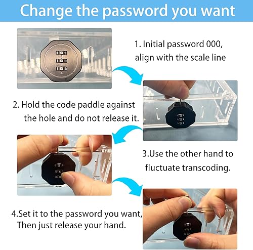 Miniatura 4 de Young Dance Caja de bloqueo universal de combinación de termostato, protector de termostato grande transparente para termostatos de pared, cubierta
