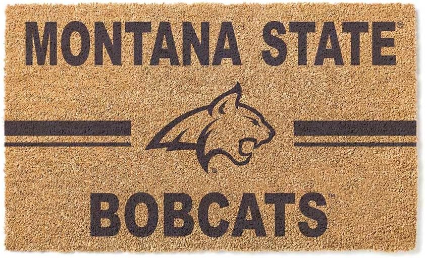 KH Sports Fan Logo Coir, 18x30 Inches, Outdoor Rug Display Your Team Spirit with This Unique Montana State Fighting Bobcats Doormat, One Size, Multi