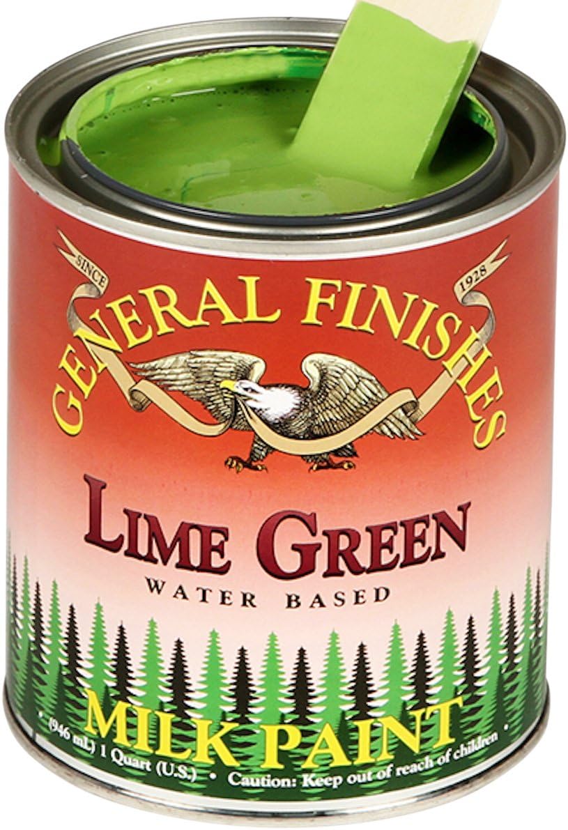 General Finishes Water Based Milk Paint, 1 Quart, Lime Green