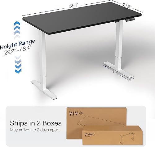 Vista 37 de VIVO DESK-KIT-1W6G - Escritorio eléctrico de pie de 60 x 24 pulgadas, ajuste de altura de memoria, serie 1B, parte superior de nogal oscuro de una