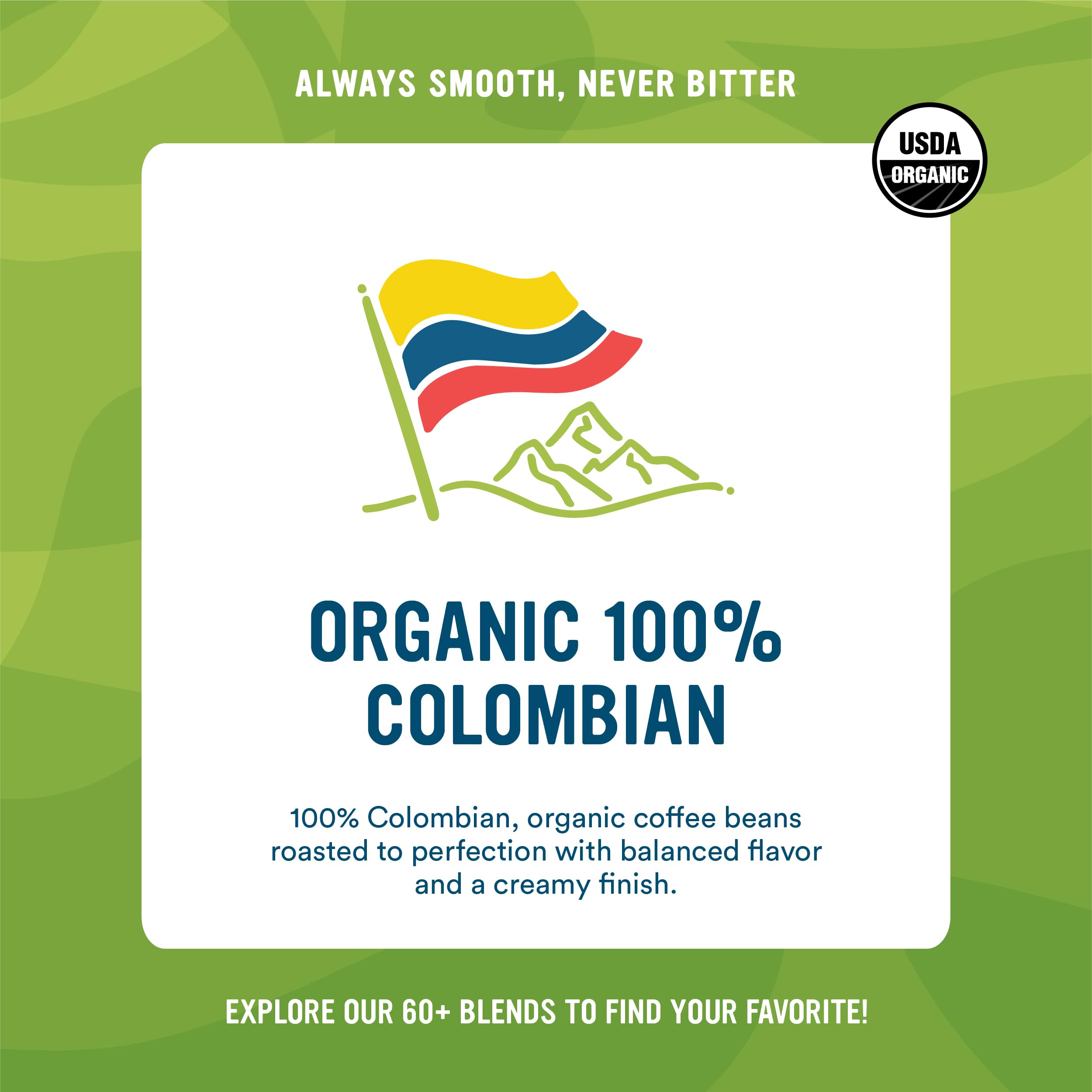 Cameron's Coffee 100% kolumbijska kawa fasolowa średnia palona 100% arabika worek 1,8 kg (1 opakowanie)