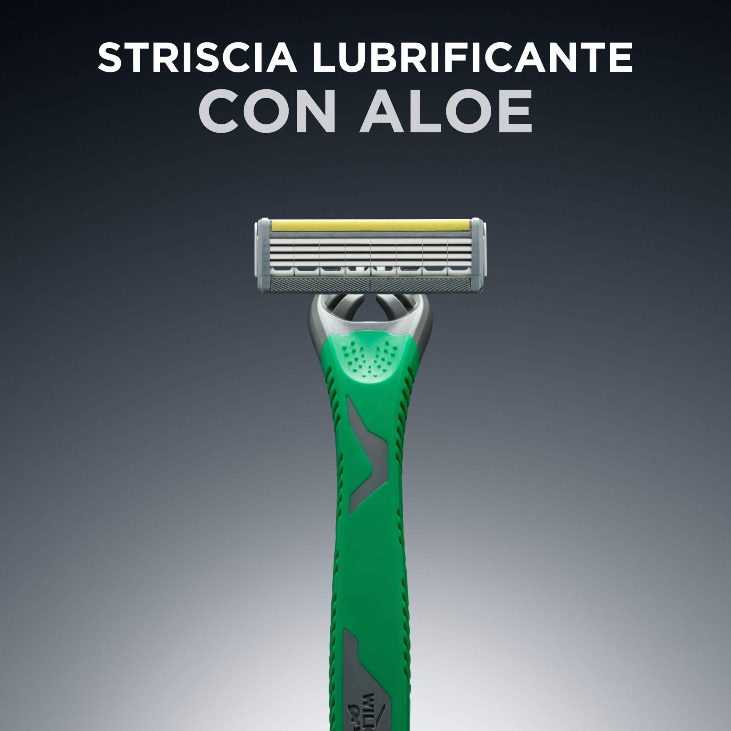 Wilkinson Sword - Quattro Essential 4 Sensitive - Rasoio Usa & Getta - Rasoio a 4 Lame per Uomo con Striscia Lubrificante con Aloe - Lame rivestite in Diamante - Confezione x3+1
