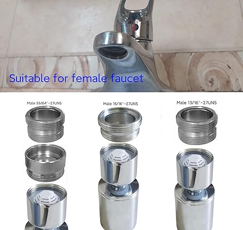 Miniatura 8 de Accesorio de grifo de fregadero de cocina giratorio de ángulo grande, aireador de boquilla de grifo de baño, extensor de grifo, rociador giratorio