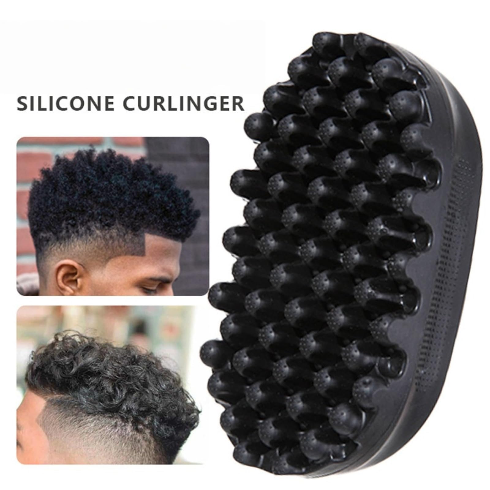 Curly Hair Brush,Hair Sponge for Curls,Rubber Hair Brush,Silicone Rubber Curl Brush for Hair Care,Afro H-air B-rush,Ideal for Barbers and Daily Use,Curly H-air Products,Dreadlock Twist Styler Br-ush - Image 4