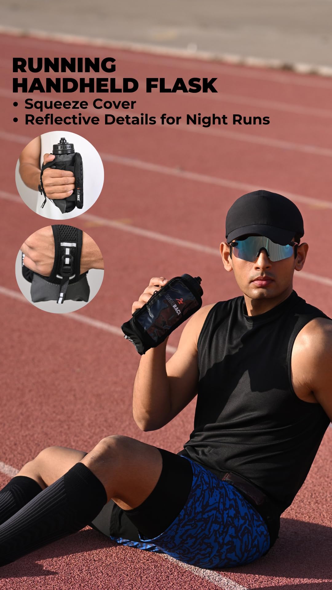 ENDURACE Handheld Flask with Phone Holder - Red 3