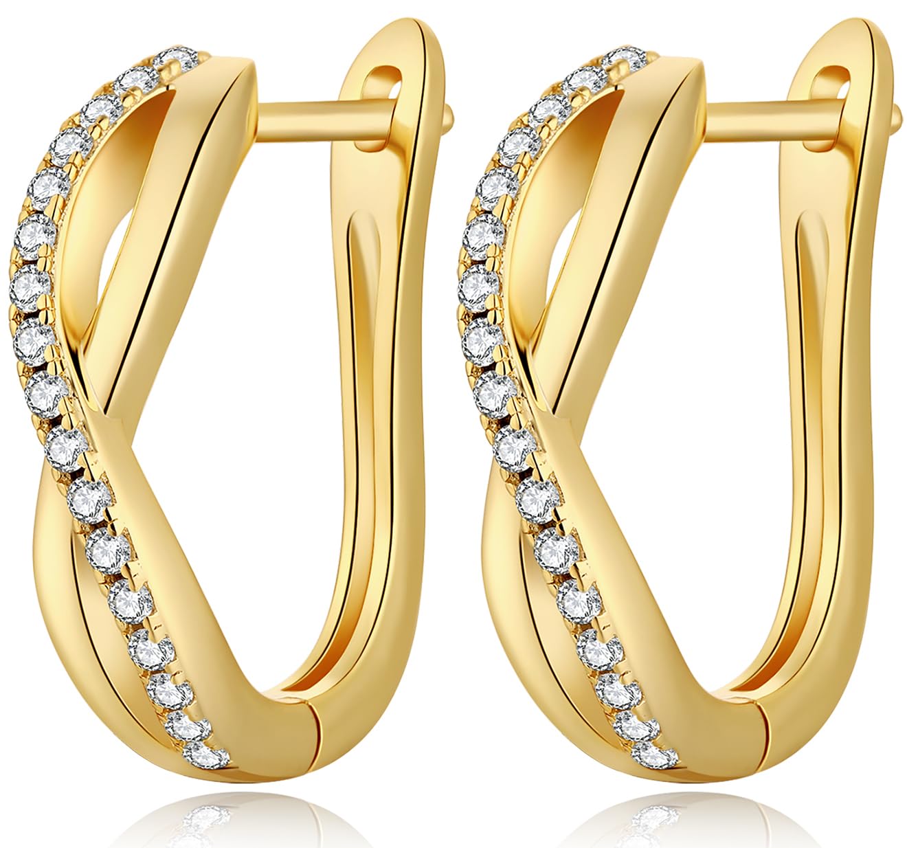 Jiamiaoi Weißgold Plattiert U Creolen 925 Silber Ohrringe Große Damen Schmuck