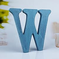 Vista 30 de Letras de madera azul rústica de 6 pulgadas, letras de madera sin terminar para pared, letras decorativas azules retro de pie, decoración de tablero
