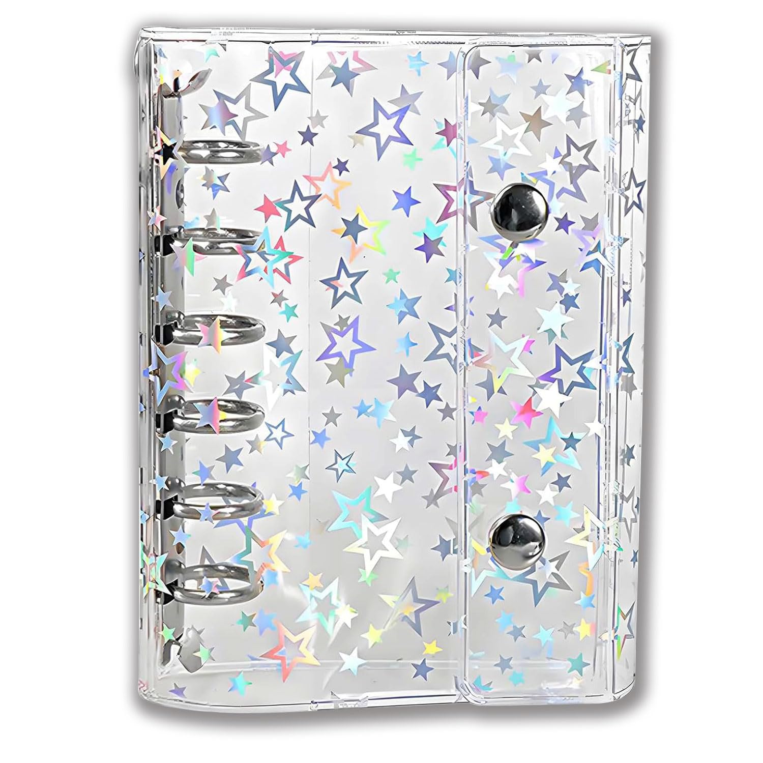Amazon.co.jp: AKARzmellx シール帳 透明 ホログラム 星型 A7 サイズ 6