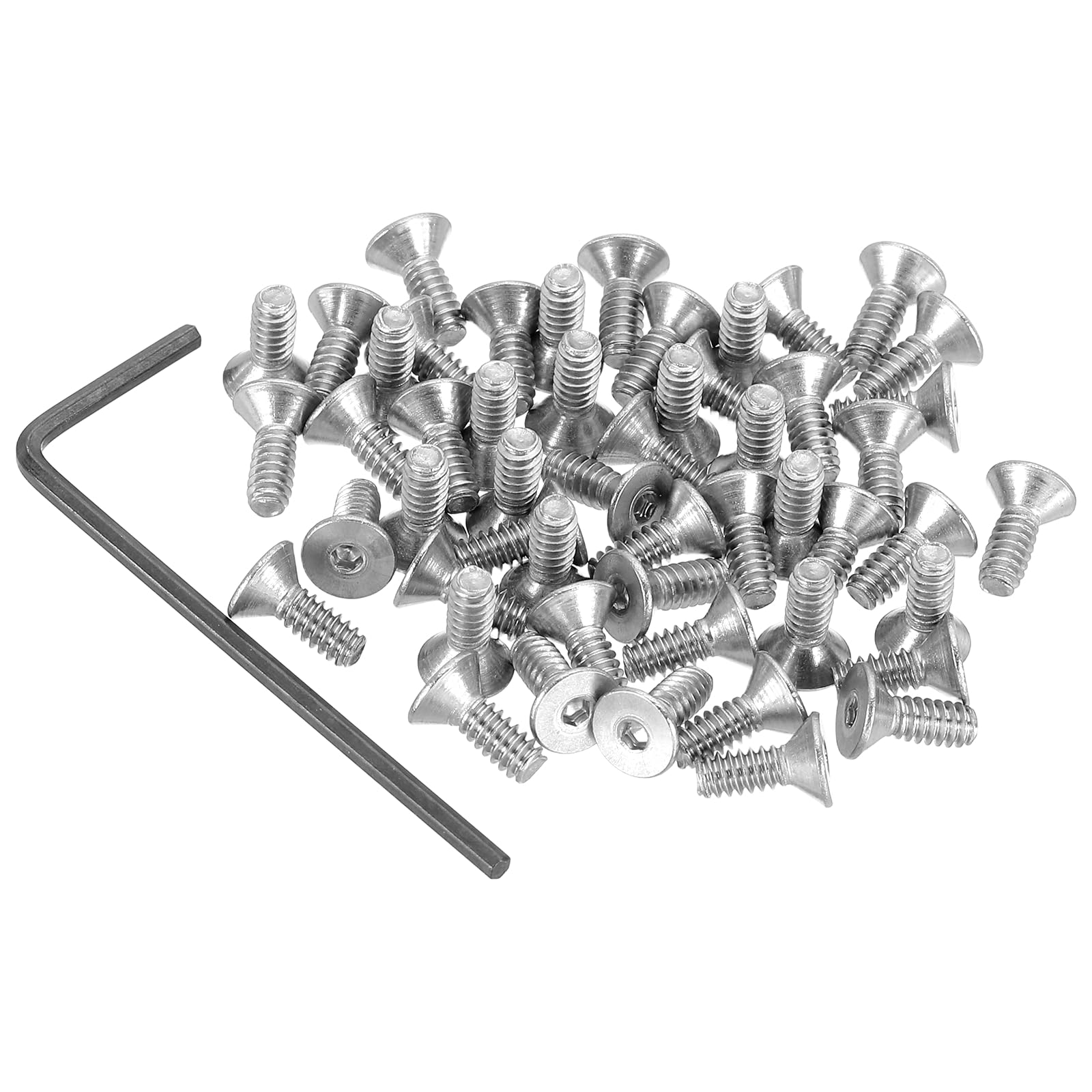 PATIKIL #4-40 x 5/16" Flat Head Socket Cap Screws, 50Pcs Countersunk Bolts Head Machine Screws 304 Stainless Steel (18-8) UNC Socket Drive Bolt Fasteners for Industry Machinery Household