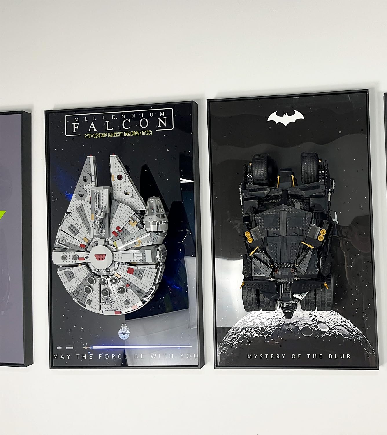 Cadre d'affichage Mural Compatible avec Lego Star Wars Faucon Millenium Jeu de Construction 75257, Compatible avec Lego Les Amateurs, Taille : 75x45 cm
