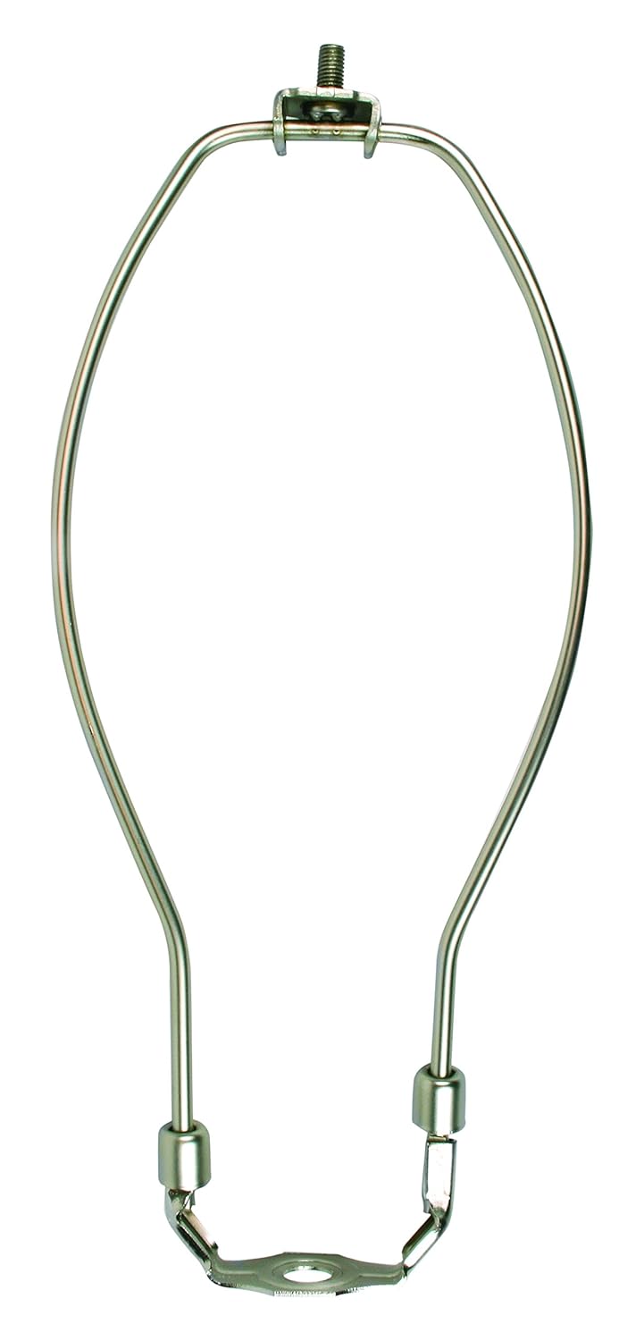 "Jandorf 60125 Harp, 10"" Long Brushed Pewter", Brown Pewter Lamp Harp