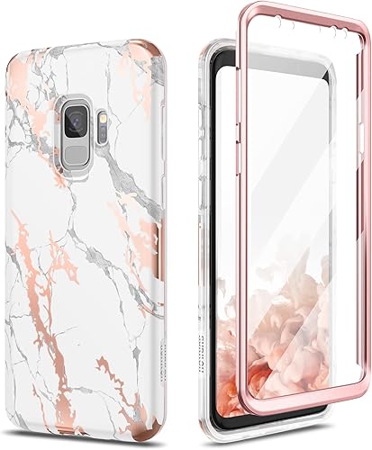 Miniatura 8 de Funda Suritch para Galaxy S9, con protector de pantalla integrado, cubierta resistente que protege toda la carcasa, a prueba de golpes, para Samsung