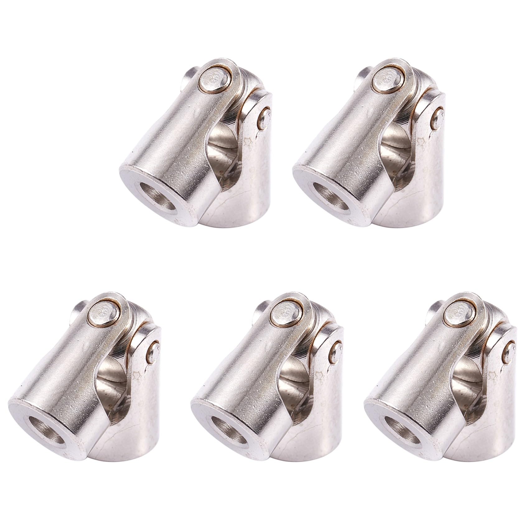 Jnchdghwa Silver 5X Rc Model Ship Rotatable Mini Universal Joint Joint Connection 4Mm To 3Mm