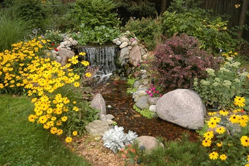 Miniatura 6 de HALF OFF PONDS - Kit de cascada Savio Pond Free 1200 - Revestimiento EPDM de 5 pies por 15 pies, bomba de agua de la serie Manta de 1200 GPH - PXSS4