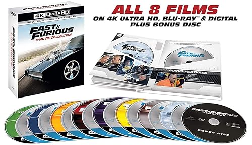 Miniatura 2 de Fast and the Furious 8-Movie 4K Ultra HD Collection Fast & the Furious2 Fast 2 FuriousTokyo DriftFast & FuriousFast FiveFast & Furious 6Furious