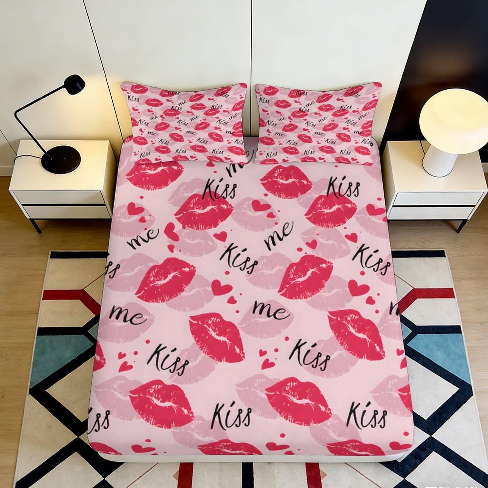 3D Printed Cute Giraffe Fitted Sheet Microfiber Non-Slip Deep Pocket Bedroom Bedding Cartoon Animal Mattress Fitted Cover Washable All Ages 140x200x25cm