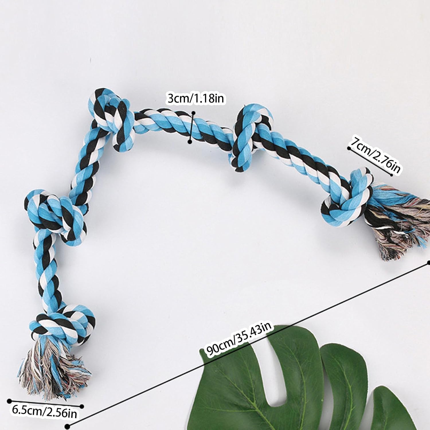 Cotton Rope Chew Toy for Aggressive Chewers 5Knots Design Promotes Teeth Health Interaction Dog Teeth Rope Tugs