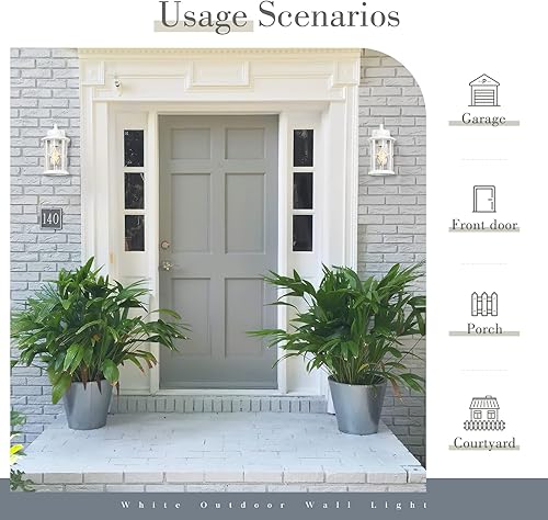 Miniatura 10 de zeyu ZX48MB BK - Lámpara de pared exterior industrial de 14.6 pulgadas para porche, aluminio fundido a presión con vidrio sembrado, acabado negro,