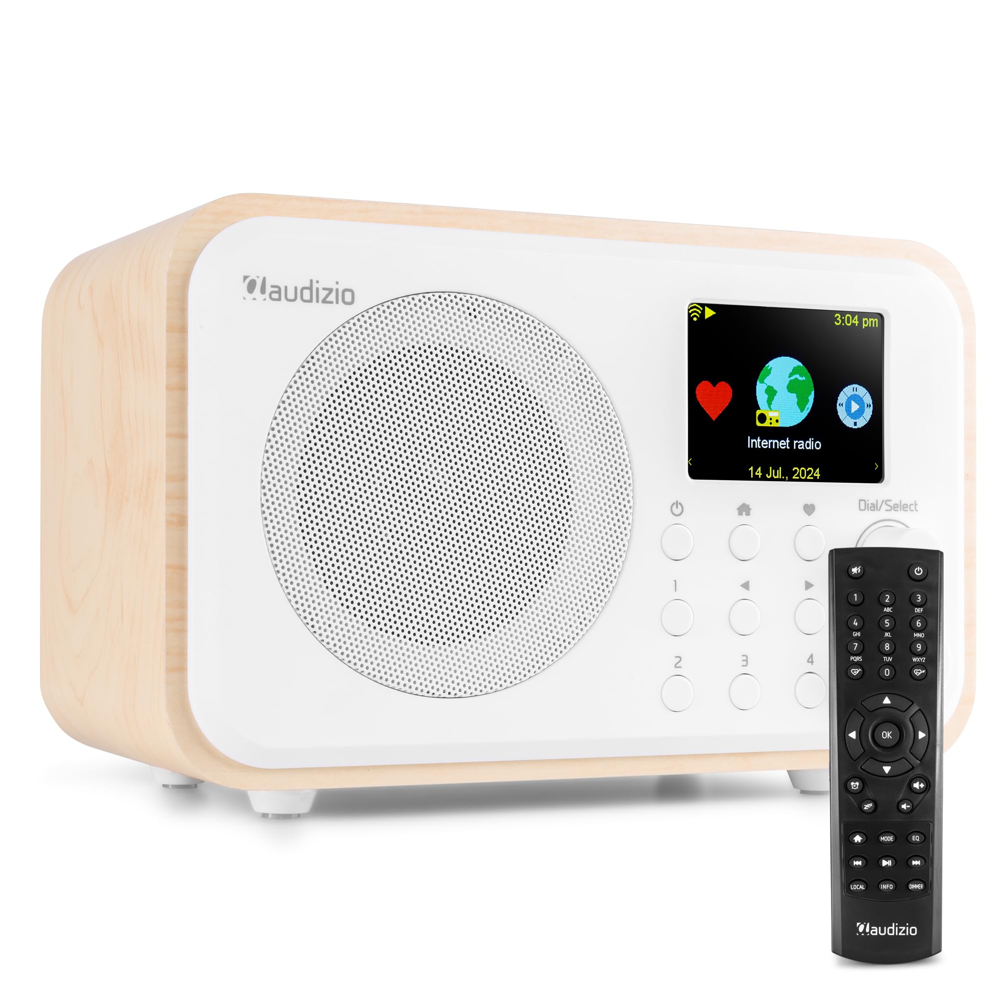 Audizio Vicenza - Radio Digital Dab+/FM e Internet con Bluetooth 5.0, batería Recargable de 10h, Pantalla a Color, Ideal para Cocina, Viajes o Escritorio, diseño Compacto en Blanco con WiFi Integrado