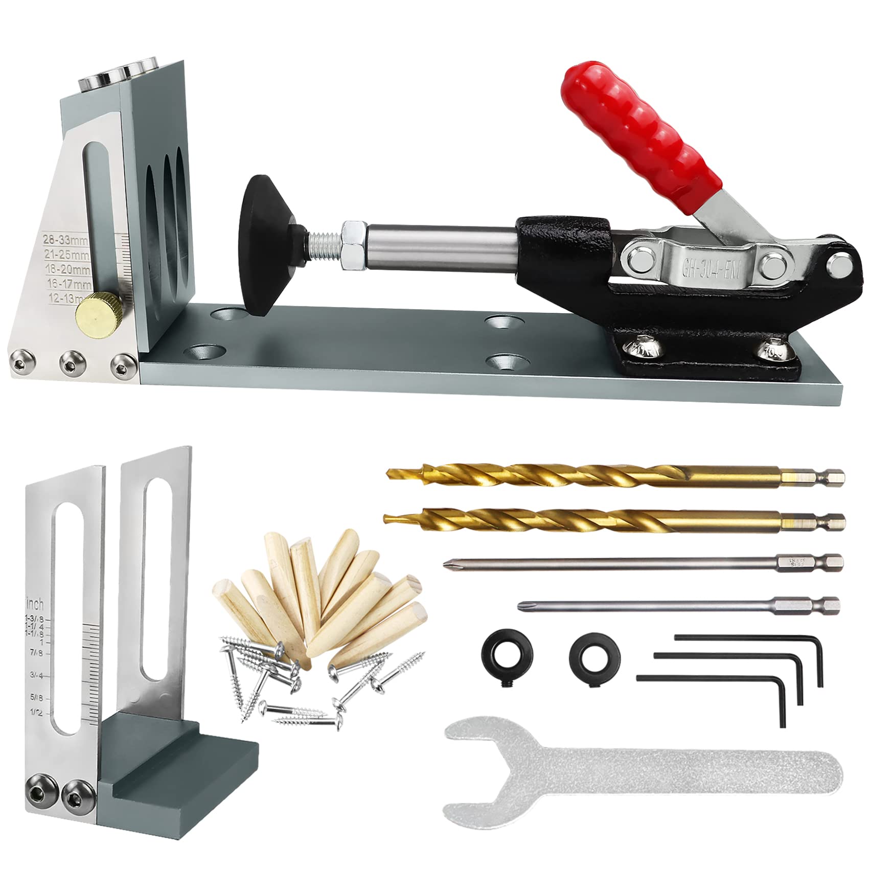 Buy Virego Pocket Hole Jig Kit Upgraded AllMetal Pocket Screw Jig Woodworking Slant Hole