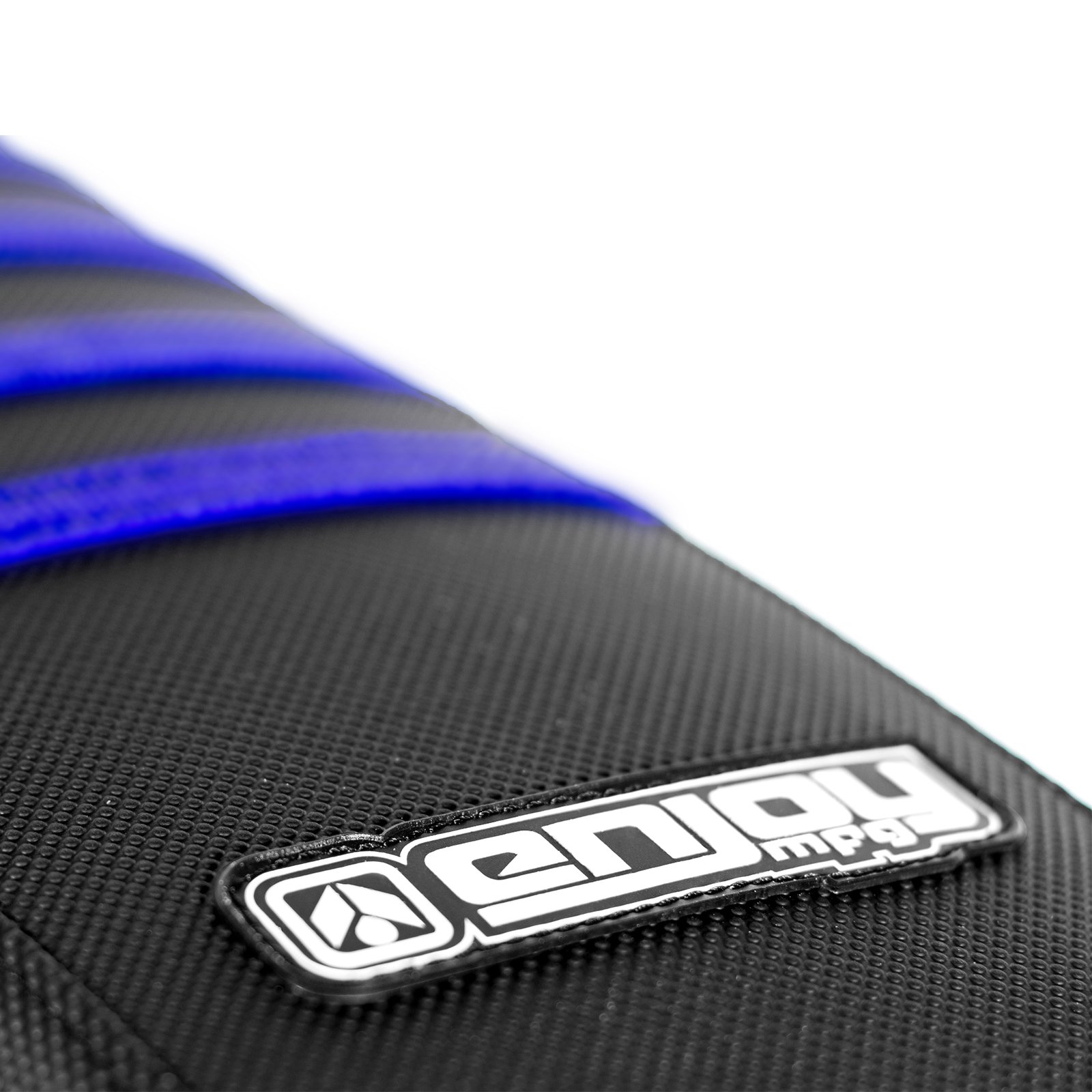 Enjoy Mfg Ribbed Gripper Seat Cover - Compatible fit for 2008-2015 Yamaha TTR 125 L-LE All Black/Blue Ribs #147