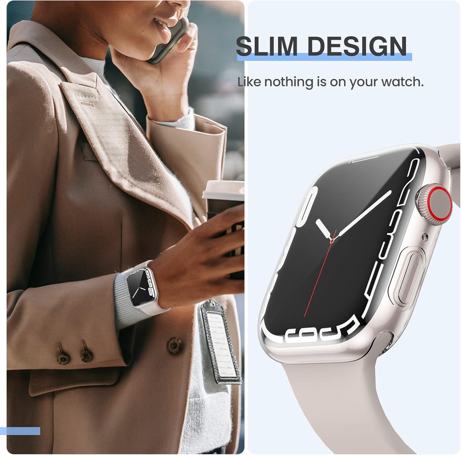 [3Pack] Tensea for Apple Watch Screen Protector Case Series 7 41mm, iWatch Protective Face Cover, Soft TPU All Around Bumper Case for Women Men, Ultra-Thin Shield for i Watch (for 41 mm Only, Clear)