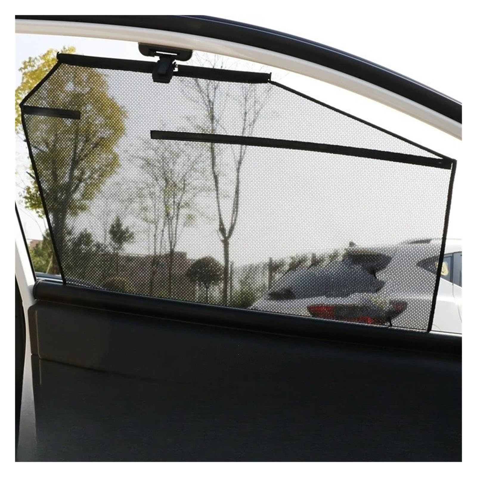 Parasol Ventana Coche Parasol Retráctil para Ventana Lateral Coche Aislamiento Térmico Verano Cortina Protección Enrollable Automática Sol Universal(Izquierda)