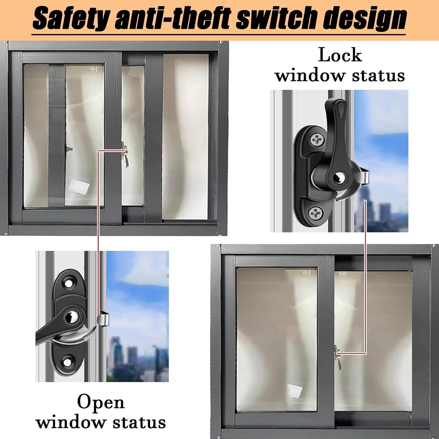 YVYKFZD Shed Window Dark Gray, Basement Replacement Windows Lockable, Aluminum Sliding Window, Mobile Home Windows with Screen and Tempered Glass, for Chicken Coops/Garage(WxH 21x14in/53x36cm)