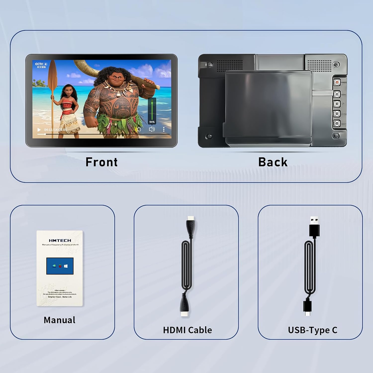 7 Inch Raspberry Pi Screen 800x480 Small HDMI Monitor with Case, LCD Screen Display for Raspberry Pi 5/4/3/2/ Jetson Nano Win11/10/8/7, Dual Speakers, Non-Touch