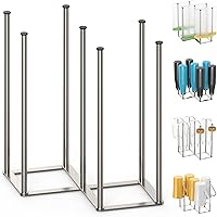 KORRTFID Foldable Stainless Steel Bottle Drying Rack - Collapsible Space-Saving Drainer for Baby Bottles, Cups, Reusable Bags & More (Silver)