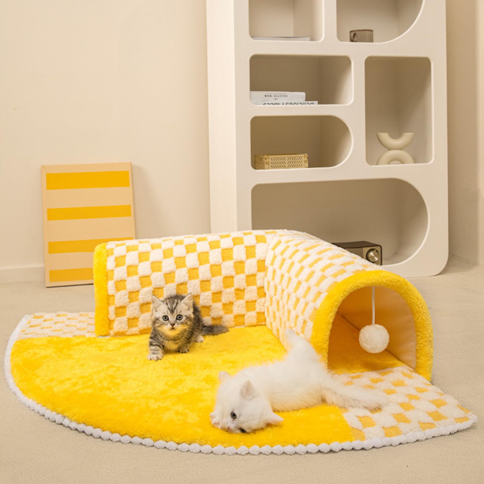 Tunnel Lit Pour Chat Espace de pour Animaux avec Cachette Détachable en