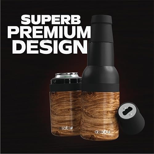 Miniatura 5 de Asobu Frosty Beer 2 Go Enfriador de botellas y latas de cerveza de acero inoxidable de doble pared con aislamiento al vacío y destapador de cerveza