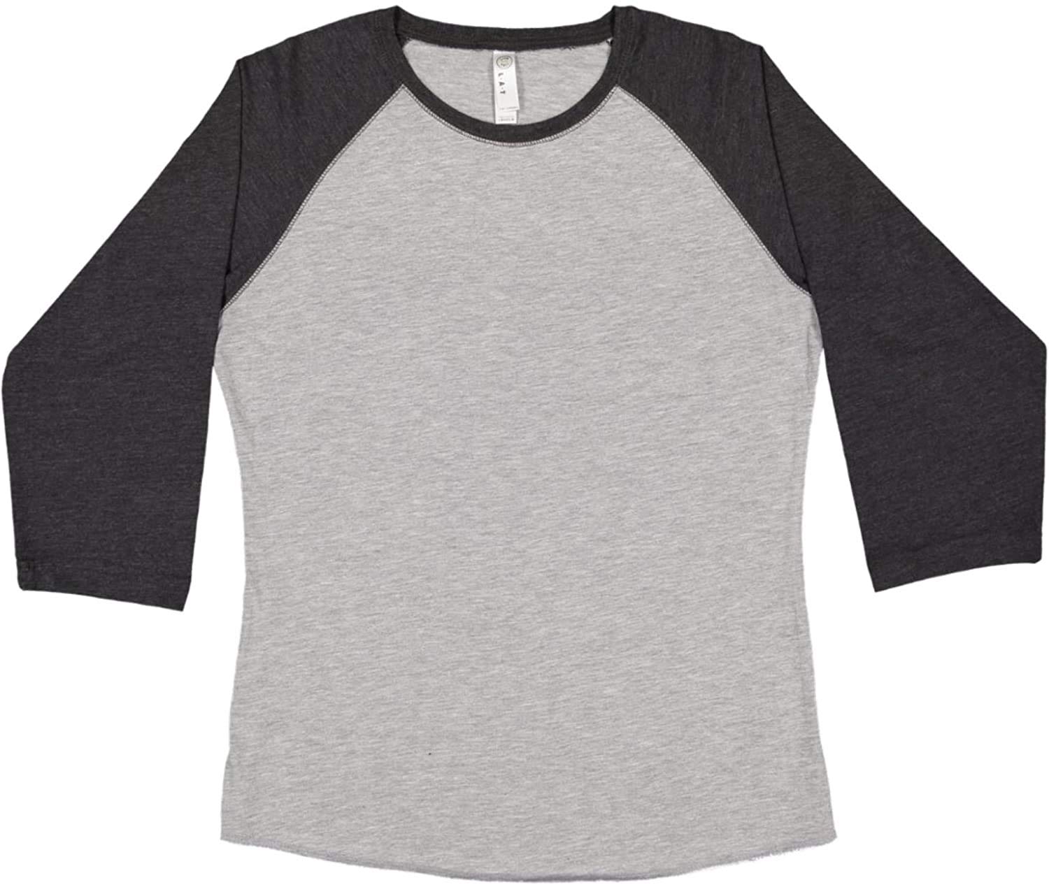 Women Fine Jersey Raglan 3/4 Sleeve Baseball Tee (3530)