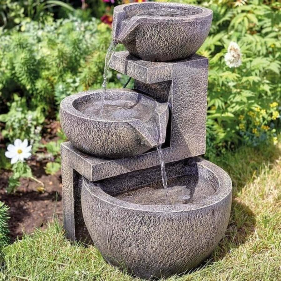 50cm Luxury Solar Water Fountain Cascading Solar Water Feature Garden Decor