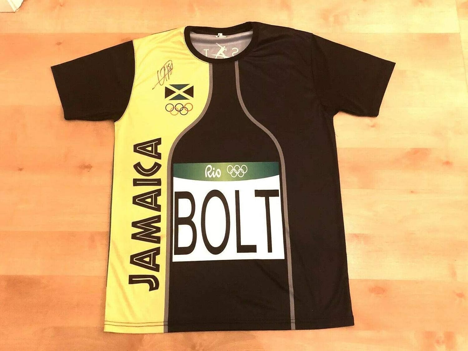 Usain Bolt Hand Signed Rio Gold Jersey Shirt Fastest Man Beckett Cert