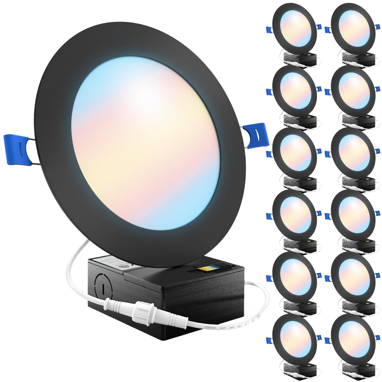 Sunco 12 Pack 6 Inch Ultra Thin LED Recessed Ceiling Lights Slim Selectable CCT 2700K 3000K 3500K 4000K